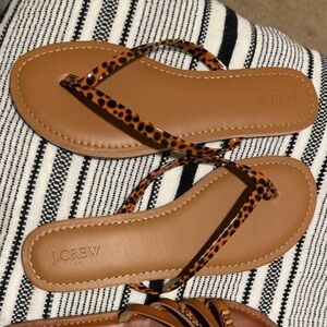 J.Crew Leopard Print Sandals Size 9 | Tortoiseshell Strap | NWOT